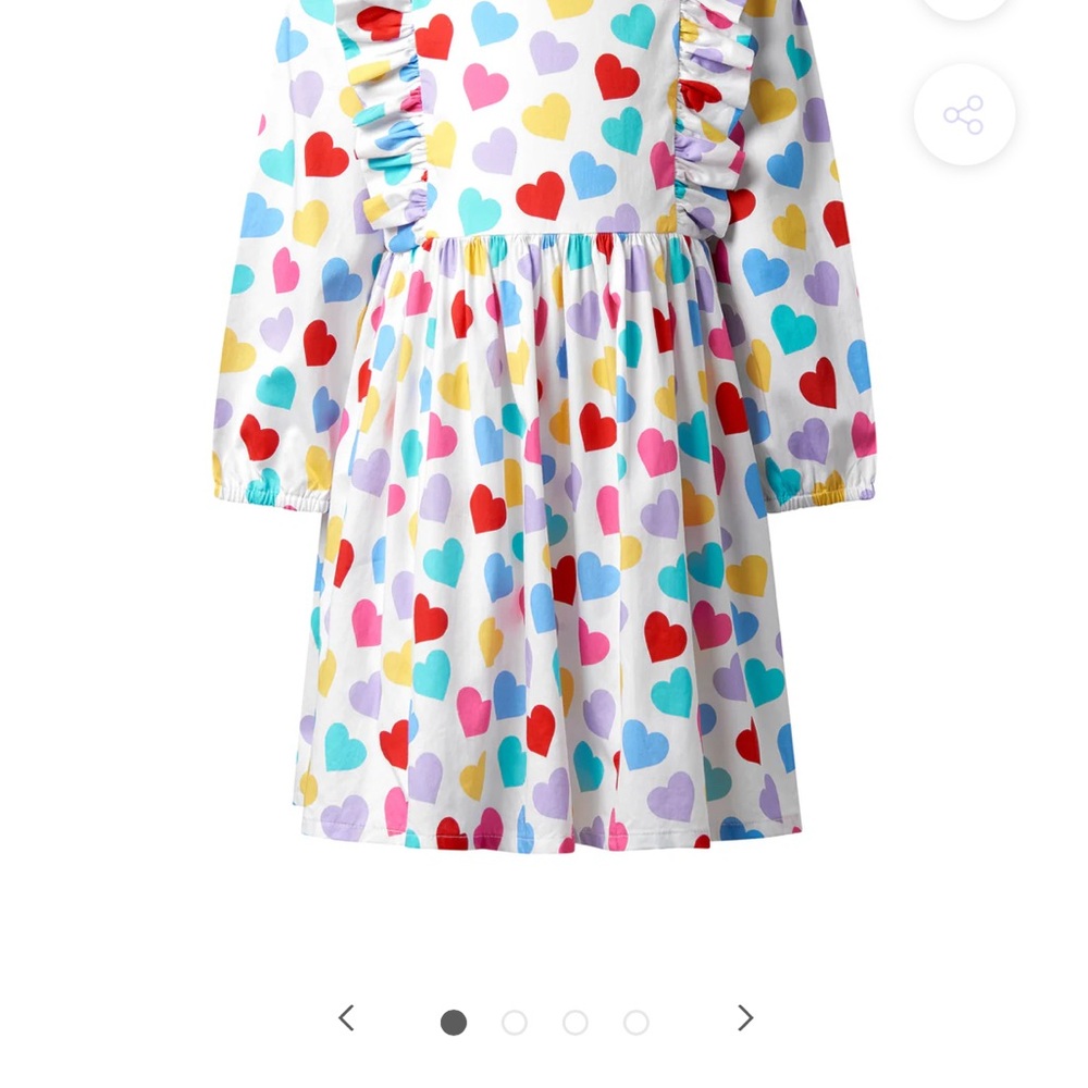 Rachel Riley Multicolor Heart Print Kids Dress